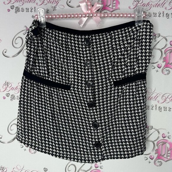 seduction Tops - Seduction tube top houndstooth black white pin up girl button tank top y2k